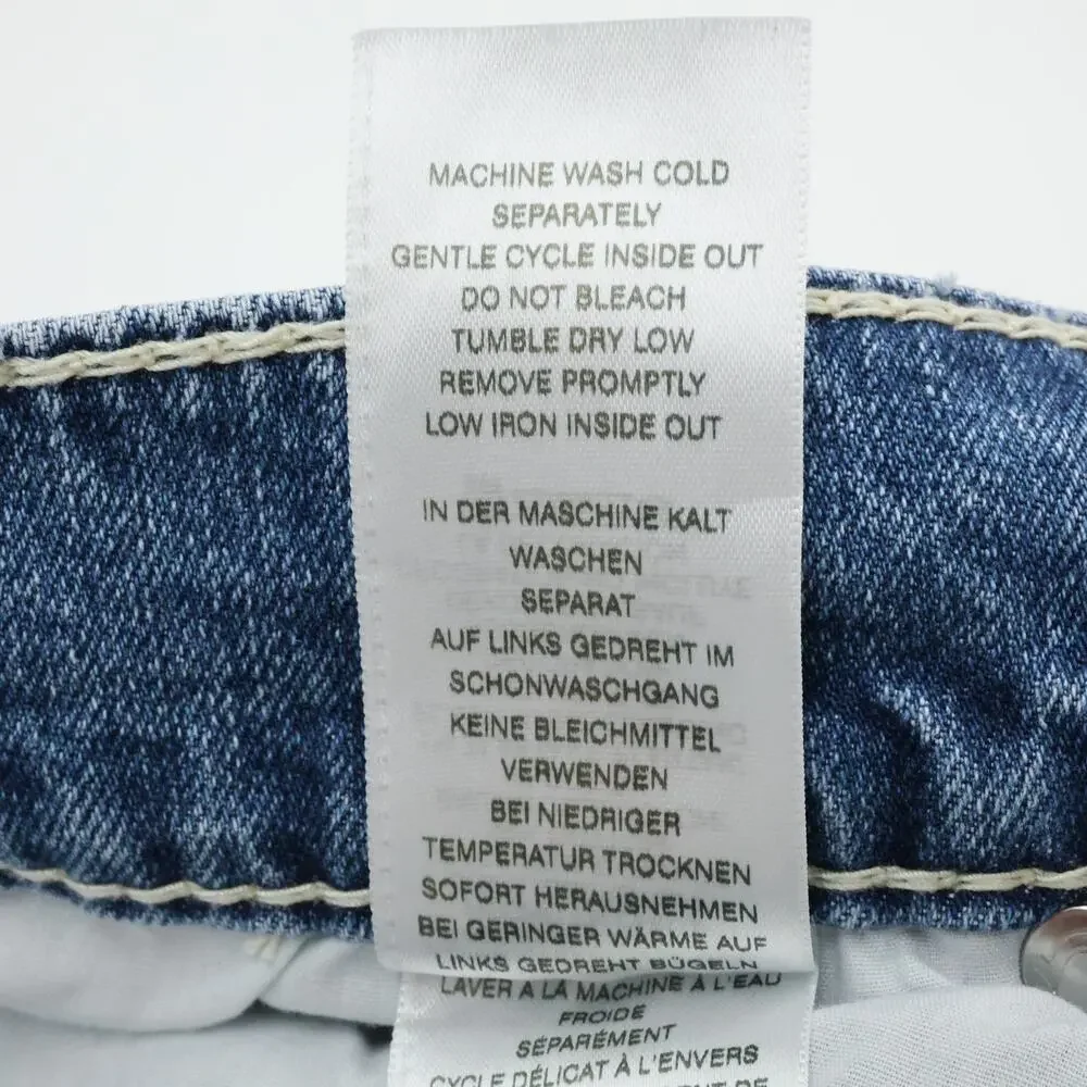 True Religion Jeans Mens 38 x 34 Blue Denim Rocco Relaxed Skinny Flap Pockets